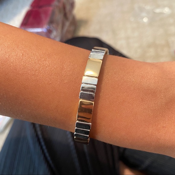 Enamel Tile Bracelet - Gold and Silver - Picture 3 of 5